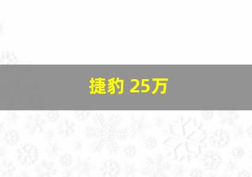 捷豹 25万